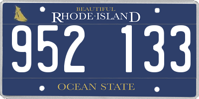 RI license plate 952133