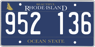 RI license plate 952136