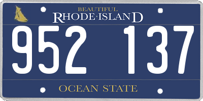 RI license plate 952137