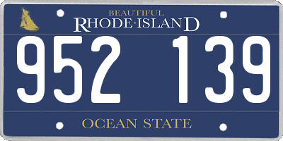 RI license plate 952139