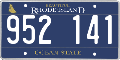 RI license plate 952141