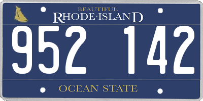 RI license plate 952142