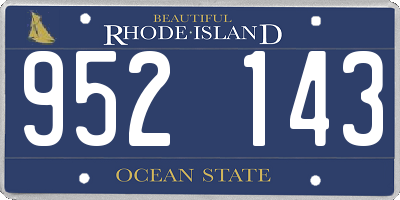 RI license plate 952143