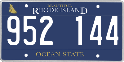 RI license plate 952144