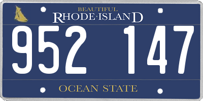 RI license plate 952147