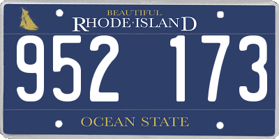 RI license plate 952173