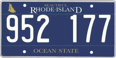 RI license plate 952177