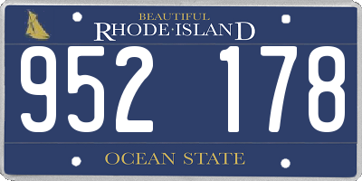 RI license plate 952178
