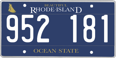 RI license plate 952181