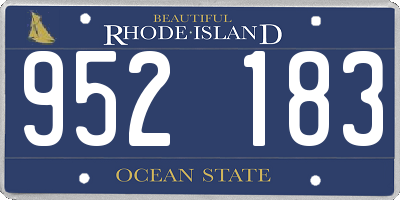 RI license plate 952183