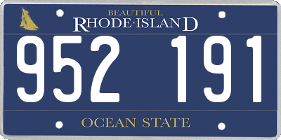 RI license plate 952191