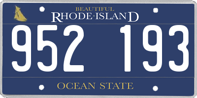 RI license plate 952193