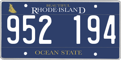 RI license plate 952194