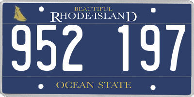 RI license plate 952197