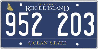 RI license plate 952203