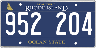 RI license plate 952204