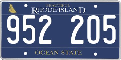 RI license plate 952205