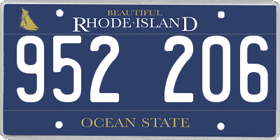 RI license plate 952206