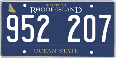 RI license plate 952207