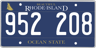 RI license plate 952208