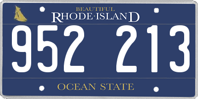 RI license plate 952213