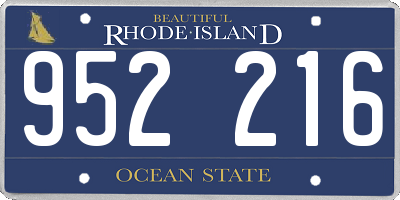 RI license plate 952216