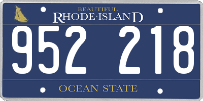 RI license plate 952218