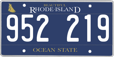 RI license plate 952219