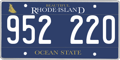 RI license plate 952220