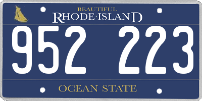 RI license plate 952223
