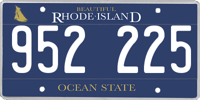 RI license plate 952225