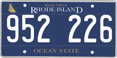RI license plate 952226