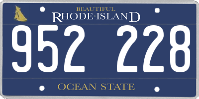 RI license plate 952228