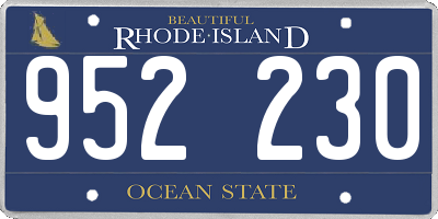 RI license plate 952230