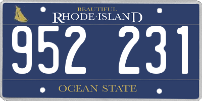 RI license plate 952231