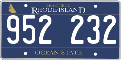 RI license plate 952232