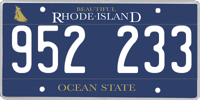 RI license plate 952233