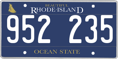 RI license plate 952235