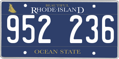 RI license plate 952236