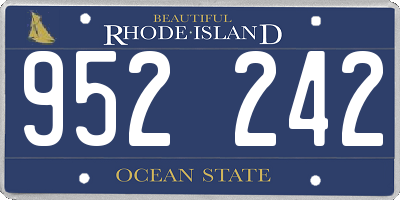 RI license plate 952242