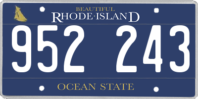 RI license plate 952243