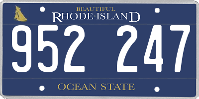 RI license plate 952247