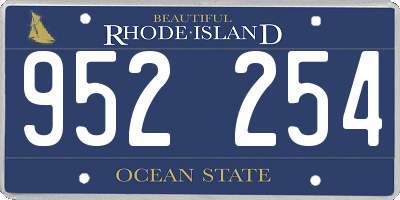 RI license plate 952254