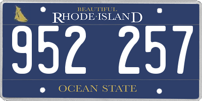 RI license plate 952257