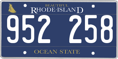RI license plate 952258