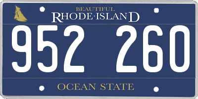 RI license plate 952260
