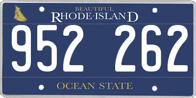 RI license plate 952262