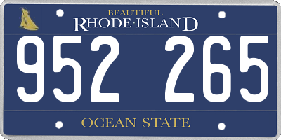 RI license plate 952265