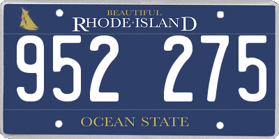 RI license plate 952275