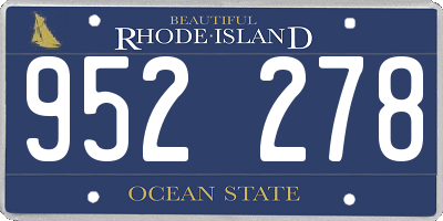 RI license plate 952278